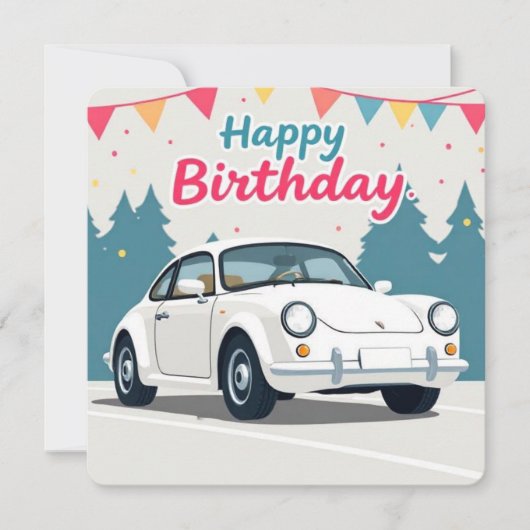 Leuke auto-thema Happy Birthday Kaart (Voorkant)