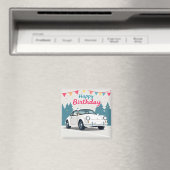 Leuke auto-thema Happy Birthday Magneet (Insitu (Vaatwasser))