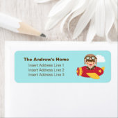 Leuke Aviator Boy Vliegtuig Avontuur voor jongens Etiket (Insitu)