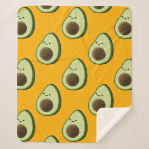 Leuke avocado Cartoon Pattern Sherpa Deken