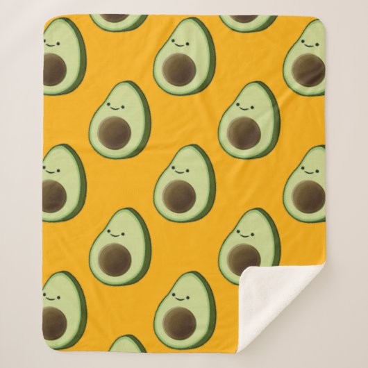 Leuke avocado Cartoon Pattern Sherpa Deken (Voorkant)