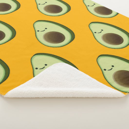 Leuke avocado Cartoon Pattern Sherpa Deken (3/4)