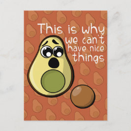 Leuke avocado, daarom kunnen we geen leuke dingen  briefkaart