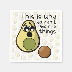 Leuke avocado, daarom kunnen we geen leuke dingen  servet