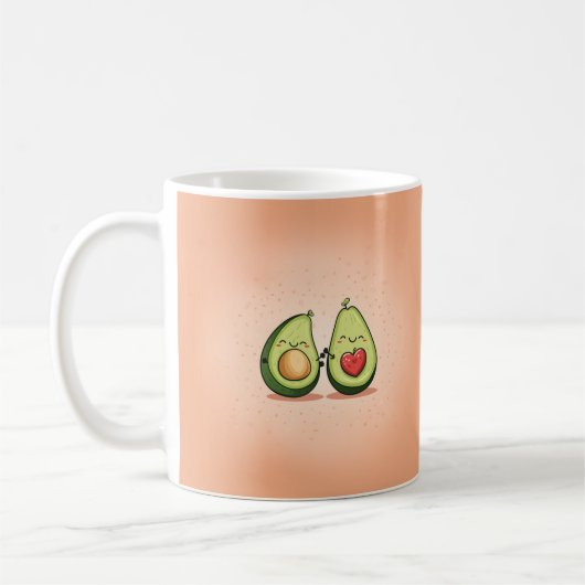 Leuke avocado liefde Valentijnsdag cadeau Koffiemok (Links)