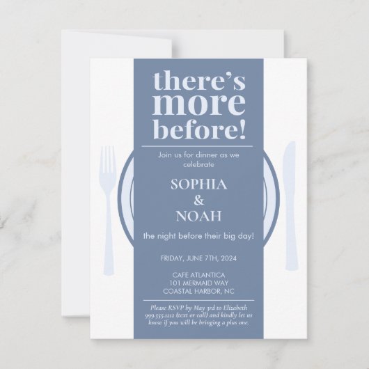 Leuke avond voor het diner Uitnodiging Slate Blue (Voorkant)