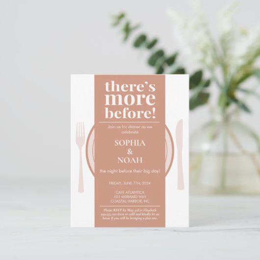 Leuke avond voor het diner Uitnodiging Soft Coral (Staand voorkant)