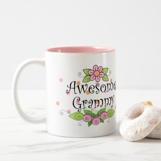 Leuke Awesome Grammy Tweekleurige Koffiemok (Met donut)