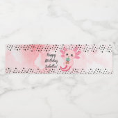 Leuke Axolotl Boba Thee Verjaardag Waterfles Label Etiket (Enkel label)