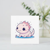 Leuke axolotl filosoof kaart (Staand voorkant)