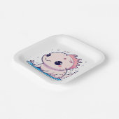 Leuke axolotl filosoof papieren bordje (Gebogen)