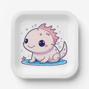 Leuke axolotl filosoof papieren bordje