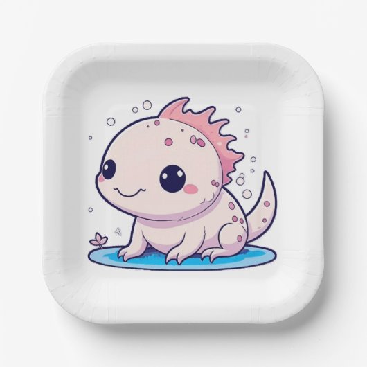 Leuke axolotl filosoof papieren bordje (Voorkant)
