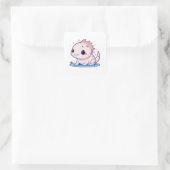 Leuke axolotl filosoof vierkante sticker (Tas)