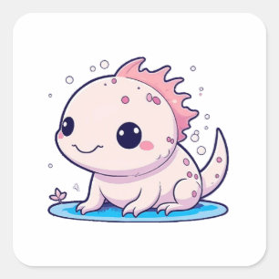 Leuke axolotl filosoof vierkante sticker