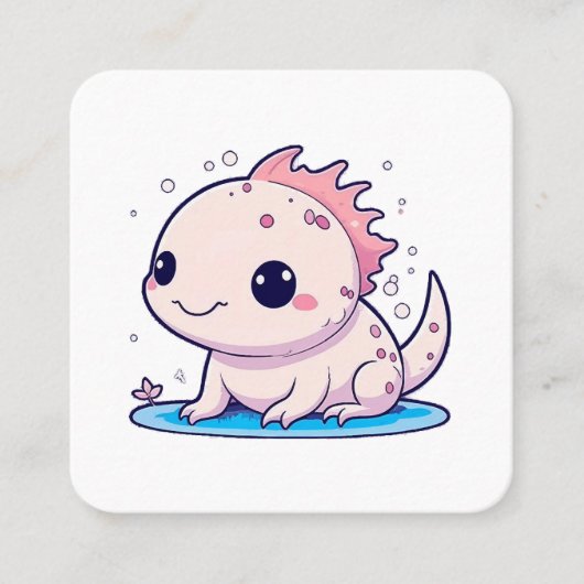 Leuke axolotl filosoof vierkante visitekaartje (Voorkant)