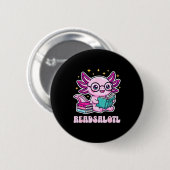 Leuke axolotl grappig boek lezende liefhebber ronde button 5,7 cm (Voorkant /achterkant)