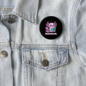 Leuke axolotl grappig boek lezende liefhebber ronde button 5,7 cm (In situ)