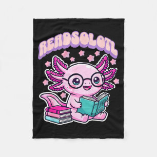 Leuke axolotl kawaii axolotl grappig boek lezen li fleece deken