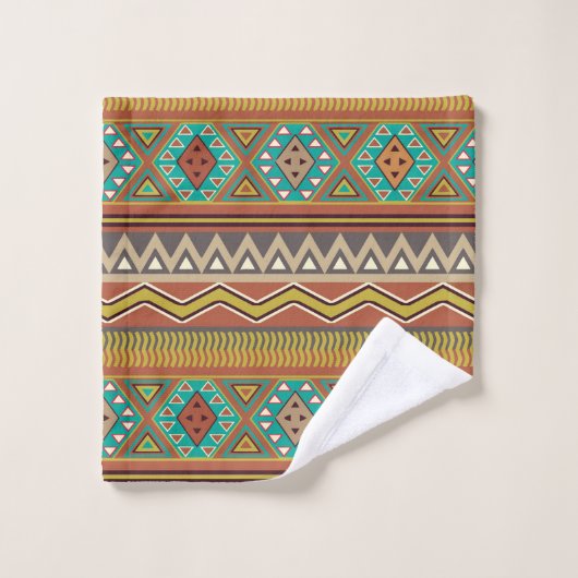 Leuke Aztec patroon nummer drie handdoek set (Wasdoekje)