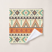 Leuke Azteekse patroon nummer zeven handdoek set (Wasdoekje)