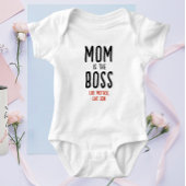 Leuke baas mama vader Gezegde modern zwart en rood Romper