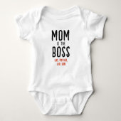 Leuke baas mama vader Gezegde modern zwart en rood Romper (Voorkant)