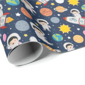 Leuke Baby-astronaut Cadeaupapier (Rol Hoek)