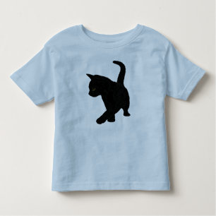 Leuke Baby Black Cat Silhouette Staart Held Hoog Kinder Shirts