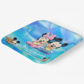 Leuke Baby Blauwe Twins 1e Verjaardag Kinder Feest Papieren Bordje (Gebogen)