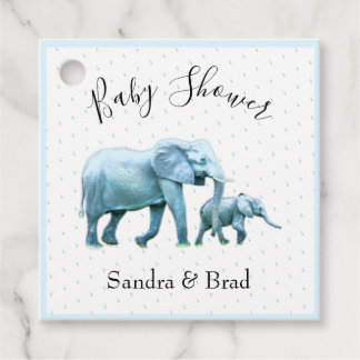 Leuke Baby boy blauw Olifanten Baby shower Bedankjes Labels