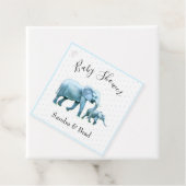 Leuke Baby boy blauw Olifanten Baby shower Bedankjes Labels (In situ)