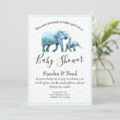 Leuke Baby boy blauw Olifanten Baby shower Kaart (Staand voorkant)
