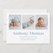 Leuke Baby Boy Multi Foto Whimsical Eenvoudige Den Aankondiging (Voorkant)