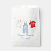 Leuke Baby Boy Whimsical Denim Blue Baby shower Bedankzakje (Voorkant)