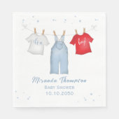 Leuke Baby Boy Whimsical Denim Blue Baby shower Servet (Voorkant)