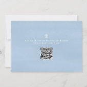 Leuke Baby Boy Whimsical Denim Blue QR-code Kaart (Achterkant)