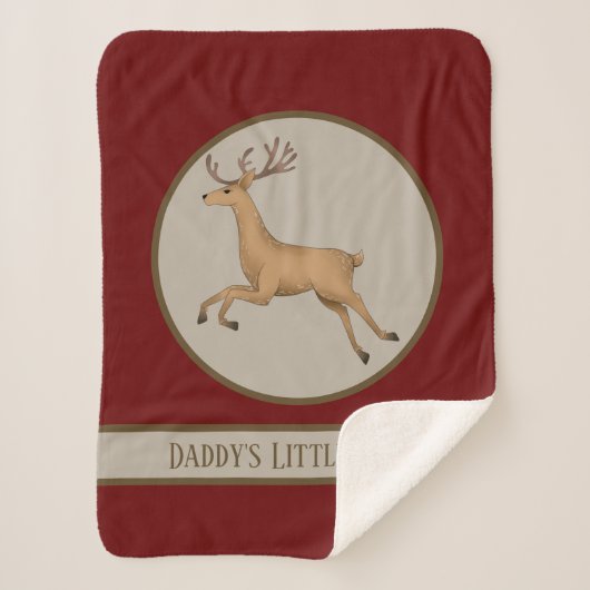 Leuke Baby Boys Little Buck Tekst toevoegen Sherpa Deken (Voorkant)