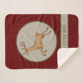 Leuke Baby Boys Little Buck Tekst toevoegen Sherpa Deken (Voorkant (horizontaal))