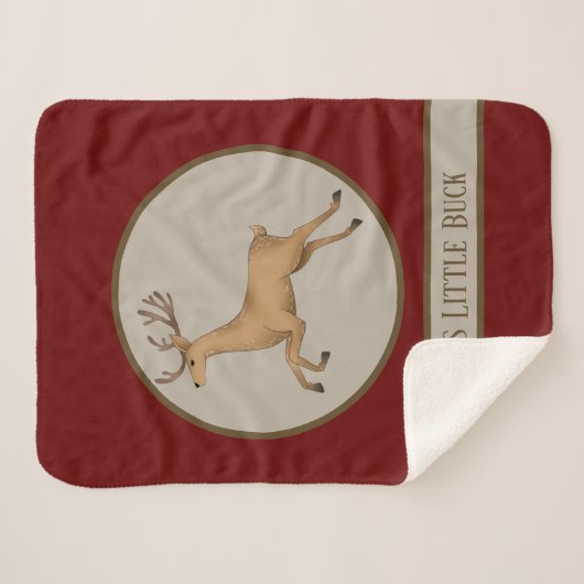 Leuke Baby Boys Little Buck Tekst toevoegen Sherpa Deken (Voorkant (horizontaal))