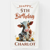 Leuke Baby bruine Koe Spandoek (Verticaal)