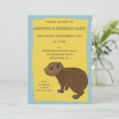 Leuke Baby Capybara Illustratie Party Kaart (Staand voorkant)