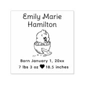 Leuke Baby Chick Broeden Geboorte Aankondiging W.1 Zelfinktende Stempel (Design)