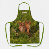 Leuke Baby Chipmunks Dierlijke Kunst Gepersonalise Schort (Voorkant)