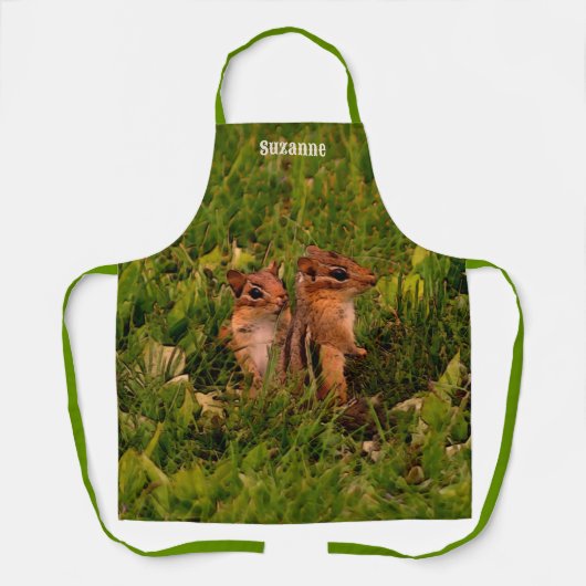 Leuke Baby Chipmunks Dierlijke Kunst Gepersonalise Schort (Voorkant)