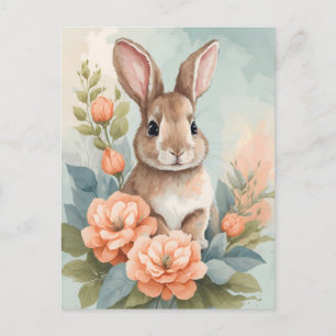 Leuke baby dieren Baby Bunny Waterverf Briefkaart