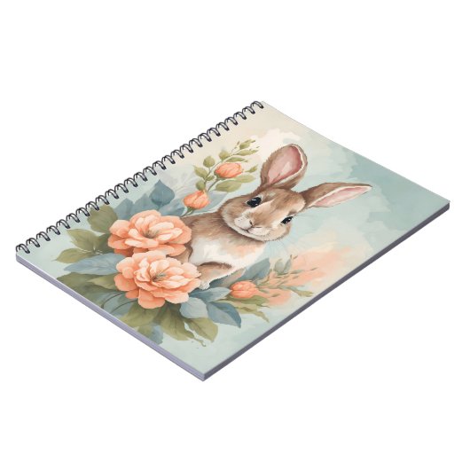 Leuke baby dieren | Baby Bunny Waterverf Notitieboek (Linkerzijde)