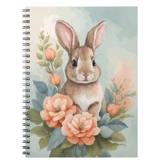 Leuke baby dieren | Baby Bunny Waterverf Notitieboek (Voorkant)