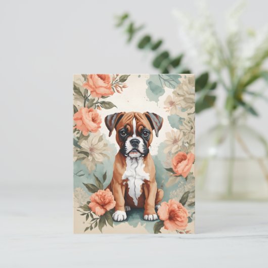 Leuke baby dieren | Boxerpuppy Briefkaart (Staand voorkant)