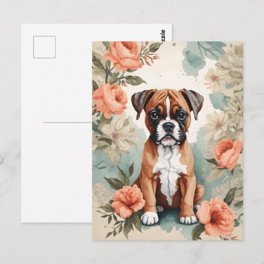 Leuke baby dieren | Boxerpuppy Briefkaart (Voorkant / Achterkant)